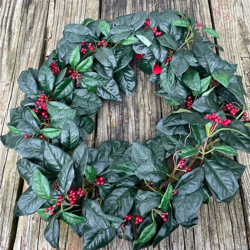 Vintage Christmas Wreath - winter wreath - holiday door wreath